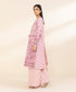 Womens Unstitched Embroidered Pink Three Piece Cotton Jacquard Suit